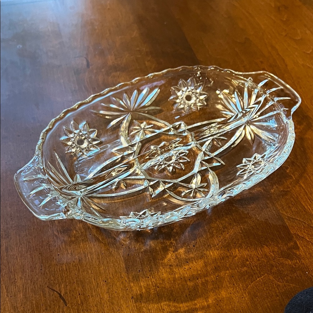 Vintage Star Of David Anchor Hocking Clear Glass Serving Dish